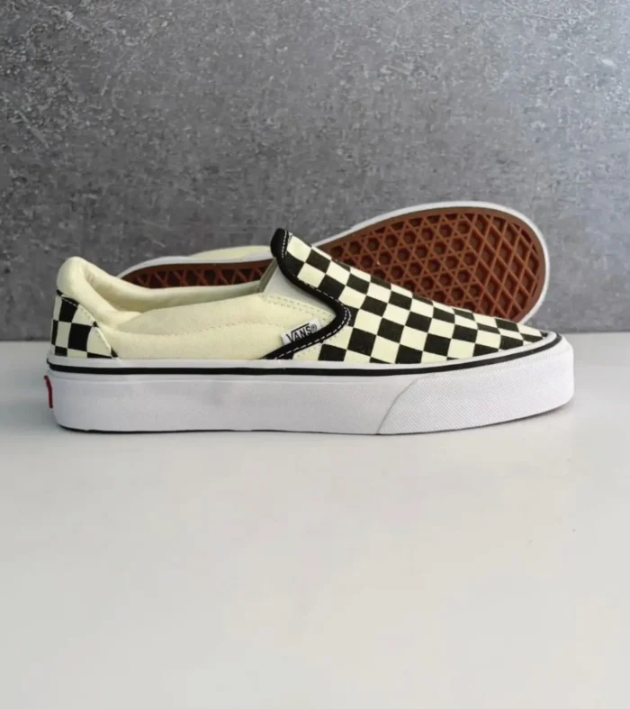 TENIS ZAPATILLAS SLIP ON CHECKERBOARD NEGRO