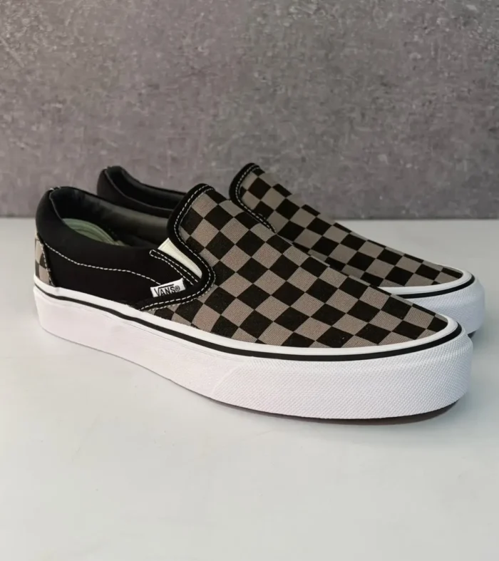 TENIS ZAPATILLAS SLIP ON CHECKERBOARD PEWTER