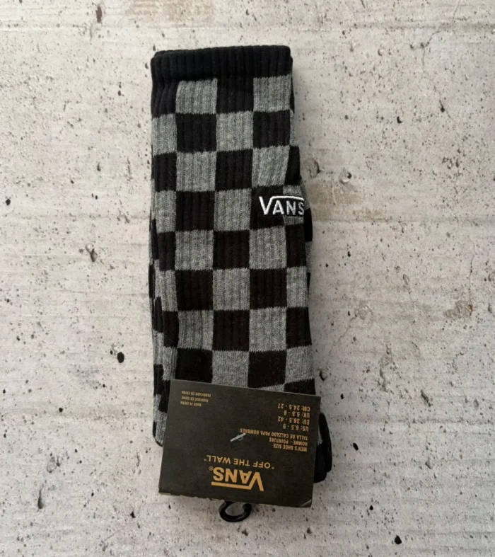 MEDIAS UNISEX CHECKERBOARD GRIS CREW